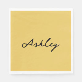 Schlichte Goldschrift personalisiert Serviette