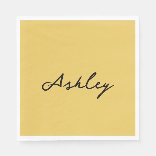 Schlichte Goldschrift personalisiert Serviette (Vorderseite)