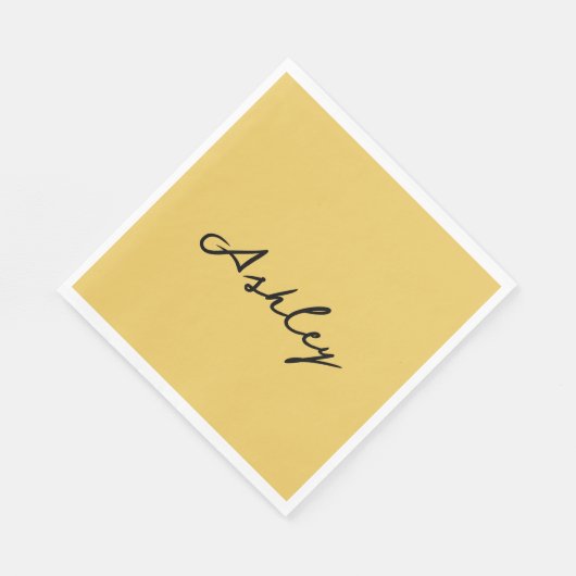Schlichte Goldschrift personalisiert Serviette (Ecke)