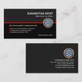 Schlichte, grau-schwarze Layers Geschäftsführerin Visitenkarte (Vorne/Hinten)