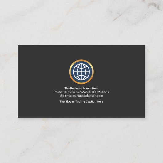 Schlichte, grau-schwarze Layers Geschäftsführerin Visitenkarte (Rückseite)