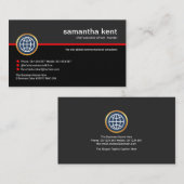 Schlichte, grau-schwarze Layers Geschäftsführerin Visitenkarte (Vorne/Hinten)