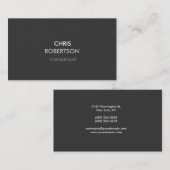 Schlichte, grau-stilvolle Visitenkarte (Vorne/Hinten)