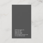 Schlichte Grau Trendy Red Monogram Business Card Visitenkarte (Rückseite)