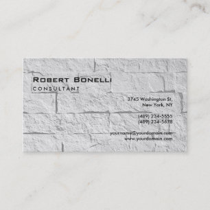 Schlichte Grau Wall Brick Consultant Business Card Visitenkarte