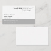 Schlichte, grau-weiße, stilvolle Visitenkarte (Vorne/Hinten)