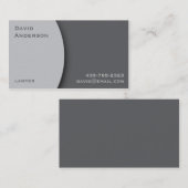 Schlichte graue berufliche Geschäfts-Karte Visitenkarte (Vorne/Hinten)