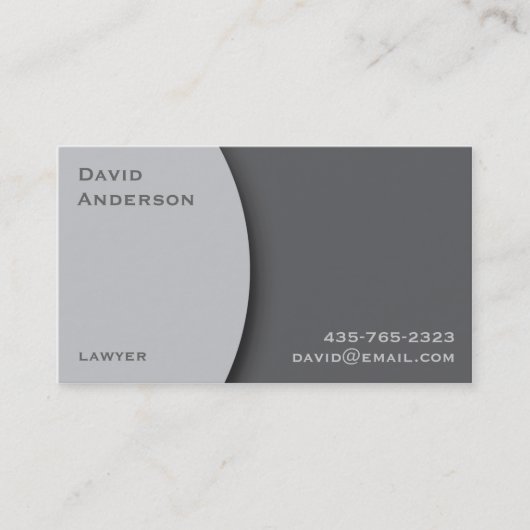 Schlichte graue berufliche Geschäfts-Karte Visitenkarte (Vorderseite)