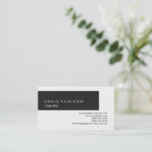 Schlichte, graue Berufliche Visitenkarte (Stehend Vorderseite)