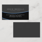 Schlichte Graue blaue Spiralspirale-Muster-Visiten Visitenkarte (Vorne/Hinten)