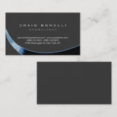 Schlichte Graue blaue Spiralspirale-Muster-Visiten Visitenkarte (Vorne/Hinten)