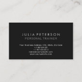 Schlichte graue Fitness Moderne Black Out Business Visitenkarte (Rückseite)