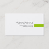 Schlichte, graue, grüne Visitenkarte (Rückseite)