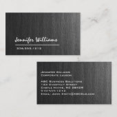 Schlichte Graue Leinwand Berufliche Visitenkarte (Vorne/Hinten)