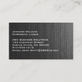 Schlichte Graue Leinwand Berufliche Visitenkarte (Rückseite)