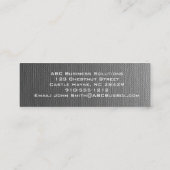 Schlichte graue Leinwand Slim Modern Business Card Mini Visitenkarte (Rückseite)