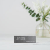 Schlichte graue Leinwand Slim Modern Business Card Mini Visitenkarte (Stehend Vorderseite)