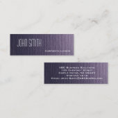 Schlichte graue Leinwand Slim Modern Business Card Mini Visitenkarte (Vorne/Hinten)