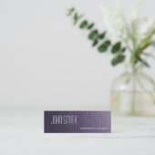 Schlichte graue Leinwand Slim Modern Business Card Mini Visitenkarte (Stehend Vorderseite)