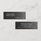 Schlichte graue Leinwand Slim Modern Business Card Mini Visitenkarte (Vorne/Hinten)