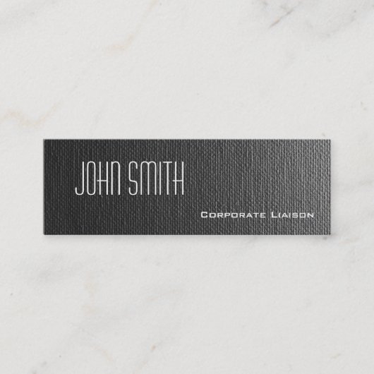 Schlichte graue Leinwand Slim Modern Business Card Mini Visitenkarte (Vorderseite)