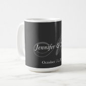 Schlichte graue Monogramm Brautbräuche Kaffeetasse (Vorderseite Links)