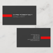 Schlichte, graue, rote Visitenkarte (Vorne/Hinten)