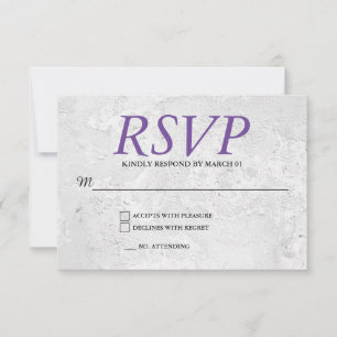 Schlichte Graue Wand Hochzeit RSVP Reaktion Antwor Karte