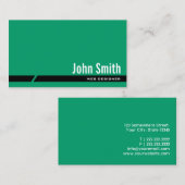 Schlichte Green Black Strip Webdesign-Visitenkarte Visitenkarte (Vorne/Hinten)
