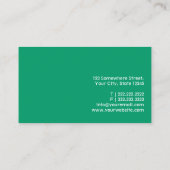 Schlichte Green Equine Dentis Business Card Visitenkarte (Rückseite)