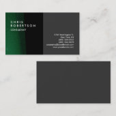 Schlichte Green Gray Modern Creative Business Card Visitenkarte (Vorne/Hinten)