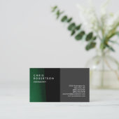 Schlichte Green Gray Modern Creative Business Card Visitenkarte (Stehend Vorderseite)