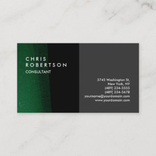 Schlichte Green Gray Modern Creative Business Card Visitenkarte
