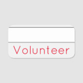 Schlichte, grundlegende "Volunteer Name"-Markierun Namensschild (Vorderseite)