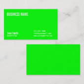 Schlichte grüne Beautician-Geschäfts-Neonkarte Visitenkarte (Vorne/Hinten)