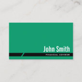 Schlichte grüne Finanzberatungskarte Visitenkarte (Vorderseite)