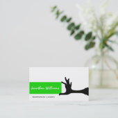 Schlichte Grüne Hand Moderne Berufliche Visitenkar Visitenkarte (Stehend Vorderseite)