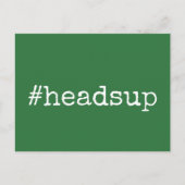 Schlichte grüne Hashtag-Headsup Postkarte (Vorderseite)