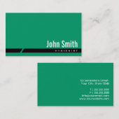 Schlichte grüne schwarze visitenkarte (Vorne/Hinten)