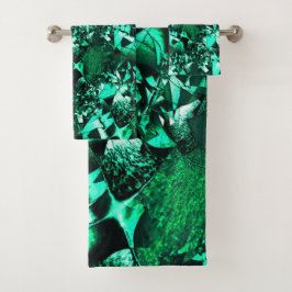 Schlichte grüne Töne und ähnlich wie Relief Badhandtuch Set