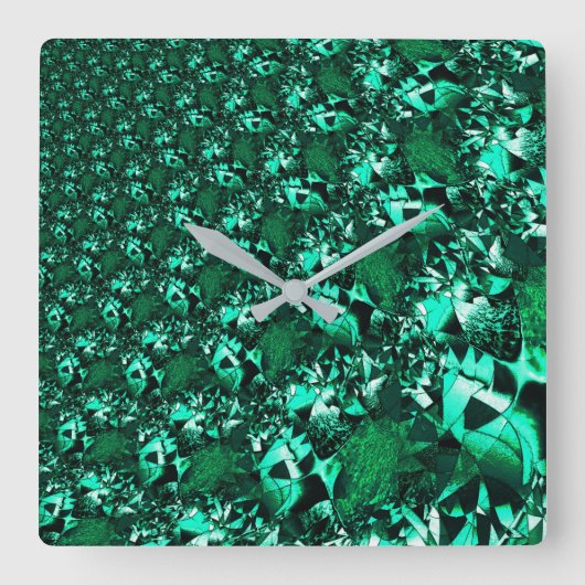 Schlichte grüne Töne und ähnlich wie Relief Quadratische Wanduhr (Vorderseite)