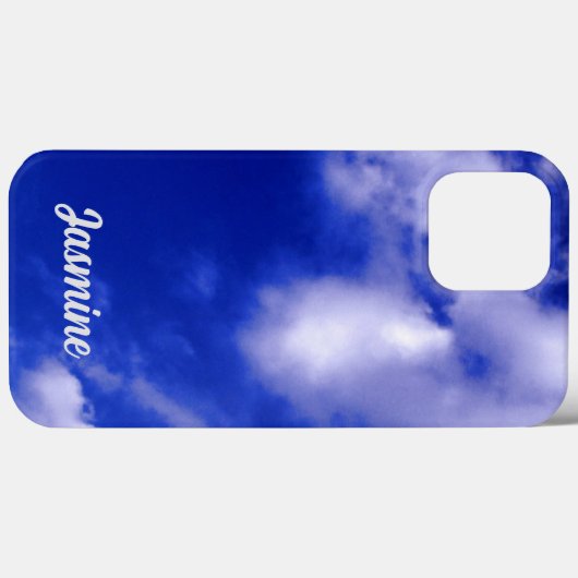 Schlichte handgeschriebene Eigenname Blue Sky Clou Case-Mate iPhone Hülle (Rückseite (Horizontal))
