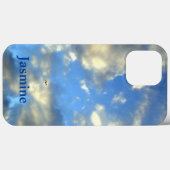 Schlichte handgeschriebene Eigenname Blue Sky Clou Case-Mate iPhone Hülle (Rückseite (Horizontal))