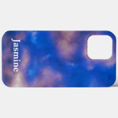 Schlichte handgeschriebene Eigenname Blue Sky Clou Case-Mate iPhone Hülle (Rückseite (Horizontal))