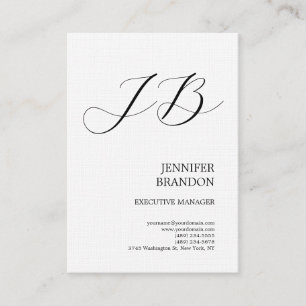 Schlichte Handschrift Monogram Minimalistisch Visitenkarte