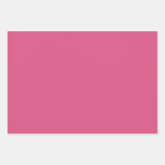 Schlichte Himbeere Fandango Dunkelrosa Farbtöne 3 Geschenkpapier Set (Vorderseite 2)