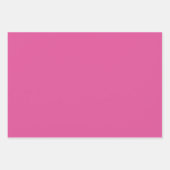 Schlichte Himbeere Fandango Dunkelrosa Farbtöne 3  Geschenkpapier Set (Vorderseite)