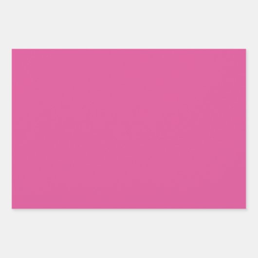 Schlichte Himbeere Fandango Dunkelrosa Farbtöne 3 Geschenkpapier Set (Vorderseite)