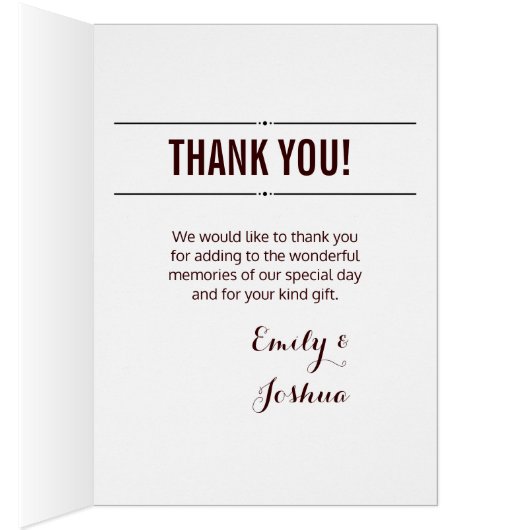 Schlichte Hochzeit dank Kartenvorlage (Innen (Rechts))