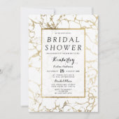 Schlichte Imitate mit weißem Marmor, weißes Brautp Einladung (Vorderseite)